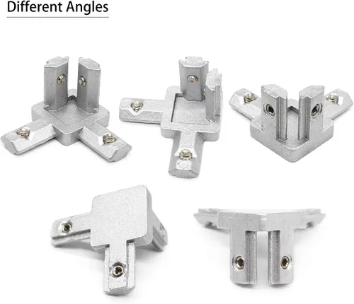 Vista 5 de 8Pcs 2020 Extrusión de Aluminio Ranura en T Bracket de Esquina Serie 20 Hardware Extruido Conector Tri 3 Vías con Tornillo de Ajuste para Perfil