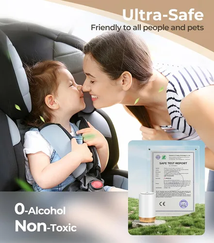 Vista 7 de Difusor de aceite esencial, difusor sin agua a pilas, a prueba de derrames, para automóviles y viajes, temporizador inteligente, niebla de aroma