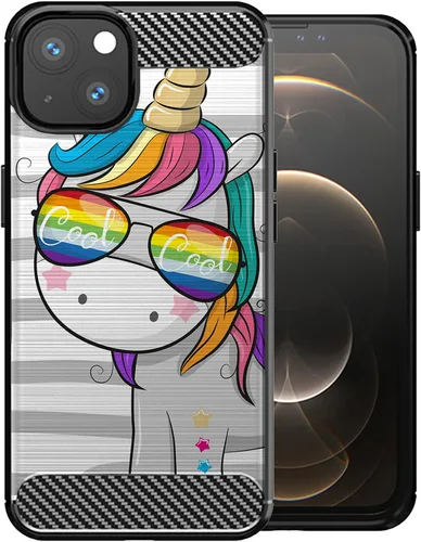 Vista 17 de CasesOnDeck - Funda compatible con Apple iPhone 13 Mini/iPhone 13 Mini, funda de diseño, delgada, negra, flexible, elegante, protección contra