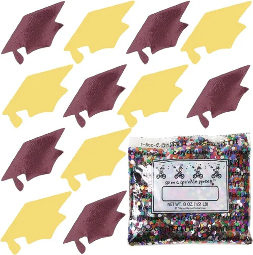 Vista 15 de Confetti Grad Cap Negro, Azul Marino Combo - 2 bolsas de media onza (1 oz)