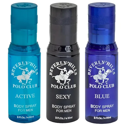 Vista 8 de Beverly Hills Polo Club Set de regalo de spray corporal de lujo para hombre, 3 aromas de colonia de diseñador de 3 x 3 onzas para una frescura