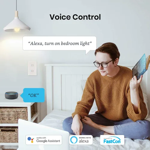 Vista 8 de BroadLink Interruptor de luz inteligente, no requiere cable neutro, un solo polo con aplicación y control de voz, interruptor temporizador táctil
