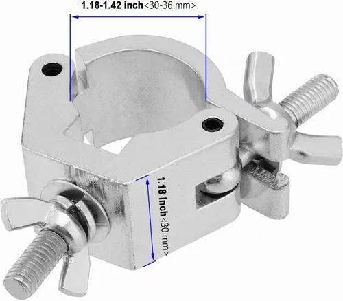 Vista 2 de Paquete de 12 abrazaderas de armazón de iluminación de escenario de aleación de aluminio, abrazadera O resistente para iluminación de DJ, se adapta