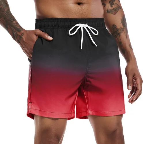 Vista 21 de SILKWORLD Traje de baño para hombre, pantalones cortos de playa de secado rápido con bolsillos Ejército Verde-ag