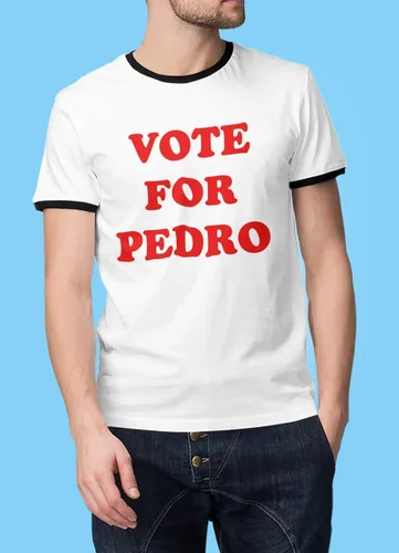 Vista 4 de South Horizon Vote for Pedro - Ringer T-Shirt