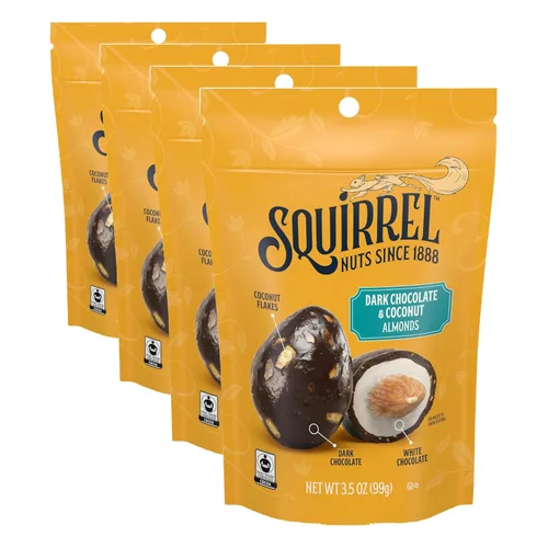 Vista 12 de Squirrel Brand Anacardos de chocolate con leche y mantequilla dorada, 3.5 onzas, bolsa resellable, sin gluten, aperitivos para adultos y niños