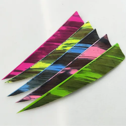 Vista 9 de AMEYXGS Paletas de flecha natural de 4 pulgadas con plumas de pavo con flechas de 4.2 in, veletas para flechas de bricolaje, accesorios de 50