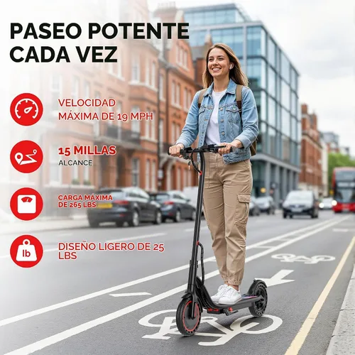 Vista 2 de Scooter eléctrico, scooter E de largo alcance de 21-35 mi para adultos Negro medianoche