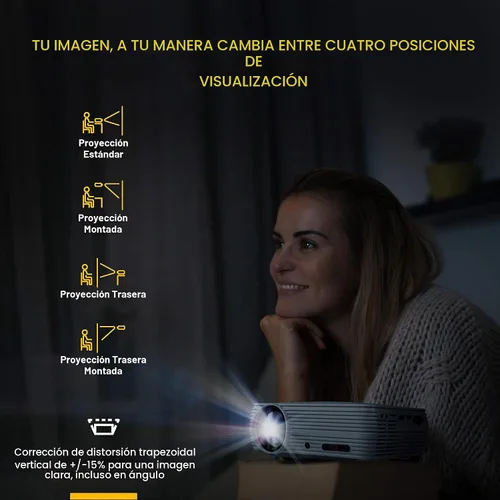 Vista 3 de KODAK FLIK X7 HD Proyector de cine en casa, 720p, trípode y estuche
