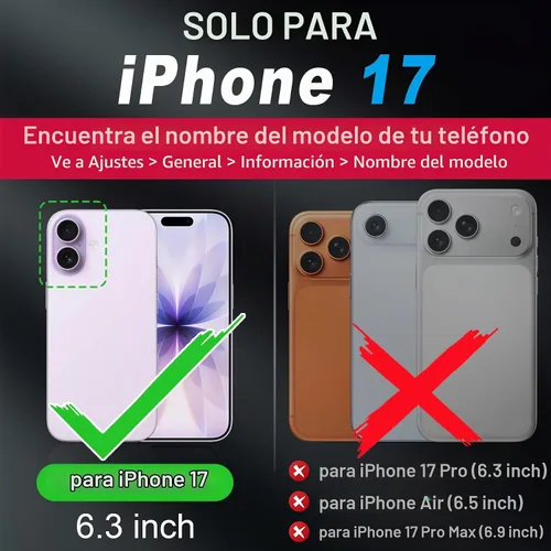Vista 2 de SHIELDON Funda de piel auténtica para iPhone 17 de 6.3" 2025, color negro