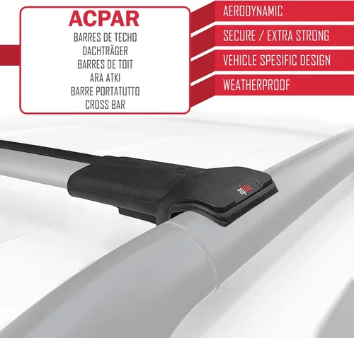 Vista 8 de Compatible con Dacia Sandero STEPWAY 2012-2020 Barra transversal para techo de coche, modelo gris