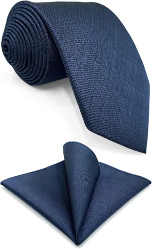 Vista 26 de S&W SHLAX&WING Conjunto de corbata de color sólido y pañuelo de bolsillo para hombre