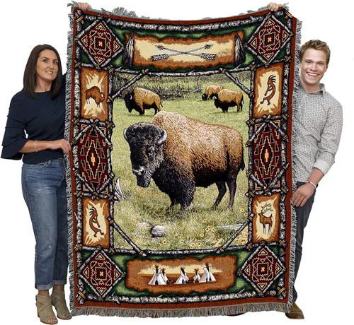 Vista 22 de Pure Country Weavers - Manta tejida con flecos, decorativa / tapete, de Antler Lodge, con diseño de osos, vida silvestre, cabaña del lago, regalo