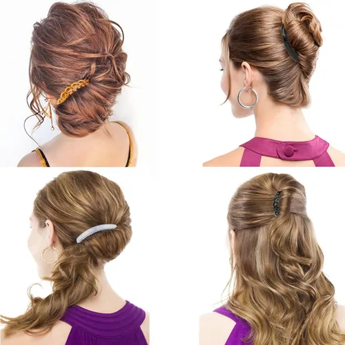 Vista 4 de Juego de 18 peines para el cabello torcido para niñas y mujeres, pinzas de plástico para el cabello con 9/11/25 dientes para múltiples peinados