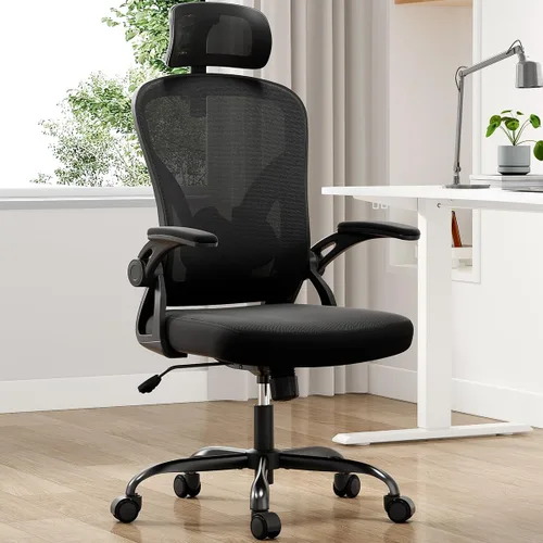 Vista 11 de Office Chair Ergonomic Desk Chair, 300LBS Capacity, High Back Computer Chair with Lumbar Support, Flip-up Armrests Swivel Task Chairs for Long Hours