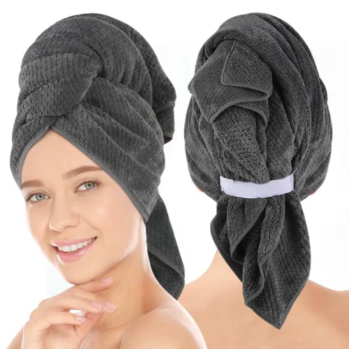 Vista 10 de SUNLAND - Toalla de microfibra para el cabello, 24 x 43 pulgadas, color negro