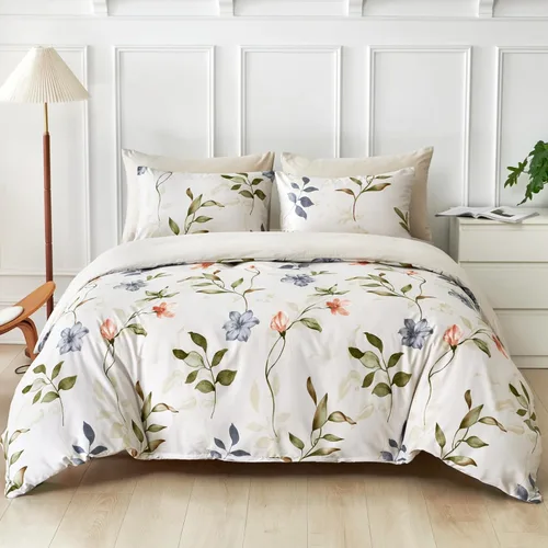 Vista 11 de Lekesky Funda de edredón reversible tamaño Queen, juego de funda de edredón tamaño Queen de 3 piezas, juego de ropa de cama de microfibra verde
