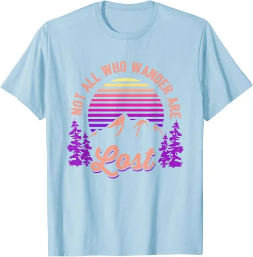 Vista 108 de Not All Who Wander Are Lost Vintage Mountains - Camiseta de senderismo, Negro, S