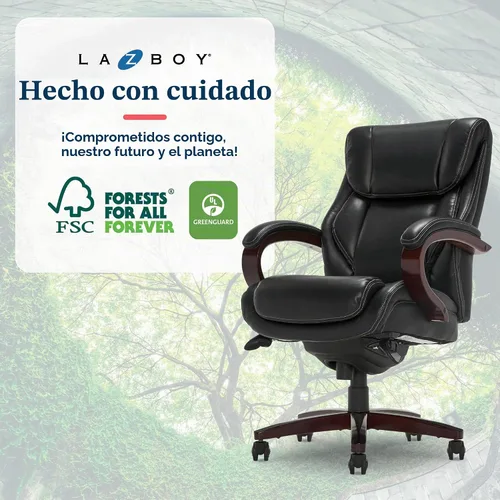 Vista 13 de La-Z-Boy Executive Ergonomic Office Chair with Lumar Support, Leather Chair Negro
