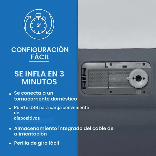 Vista 3 de SleepLux Colchón de aire tamaño individual súper suave y cómodo, protector resistente extra duradero con almohada integrada elevada de 15 pulgadas