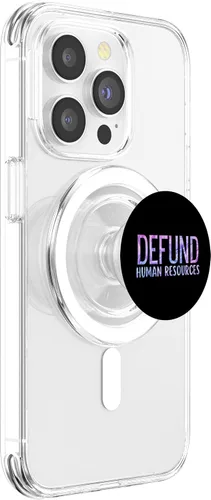 Vista 3 de Defund Human Resources HR Funny Sarcástico Tie-Dye PopSockets MagSafe PopGrip para iPhone