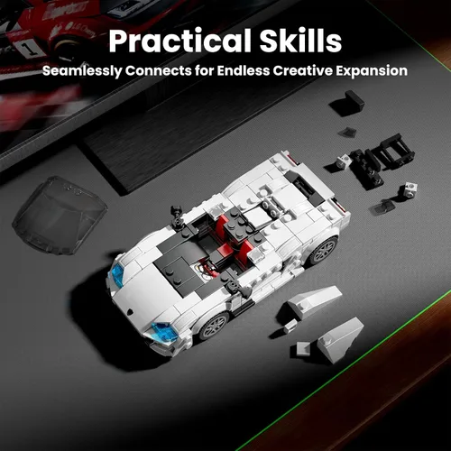 Vista 5 de Mould King Kit de construcción de modelos de coche con vitrina de acrílico