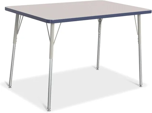 Vista 40 de Berries Mesa rectangular para actividades, altura A, Gris/Negro/Negro, 1