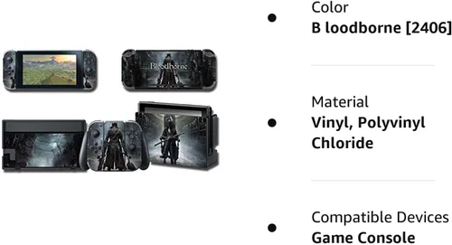 Vista 7 de Boorsed Calcomanías de vinilo para Nintendo Switch, juego completo de protector de juegos de anime, calcomanías protectoras para placa frontal