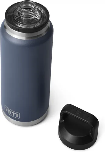 Vista 3 de YETI Rambler - Botella de 36 onzas, aislada al vacío, a prueba de fugas, de acero inoxidable con tapón para sorbos Aislamiento al vacío Azul marino