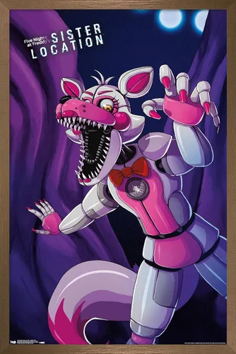 Vista 15 de Trends International Five Nights at Freddy's: Sister Location - Póster de pared Funtime Foxy, 14.725 x 22.375 pulgadas, versión enmarcada de madera