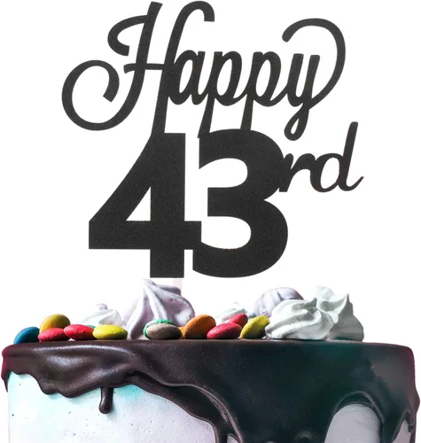 Vista 33 de LINGTEER - Decoración para pastel con texto "Happy Birthday 100", color negro
