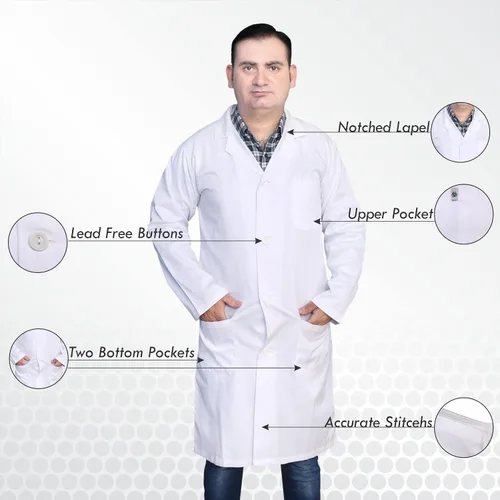 Vista 2 de DR Uniforms - Abrigo de laboratorio unisex (60% algodón, 40% poliéster) sanforizado para evitar que se encoja, (blanco) - 4XL