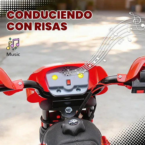 Vista 8 de Motocross eléctrica para niños 6 V, color rojo, de Aosom