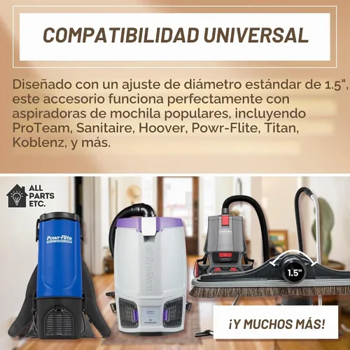 Vista 8 de Aspiradora de mochila para azulejos de madera dura, cepillo de piso de 14 pulgadas de ancho con parachoques para crin de caballo natural, cerdas