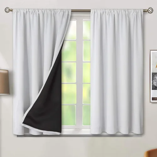 Vista 34 de BGment - Cortinas opacas para sala de estar de 63 pulgadas de largo, juego de 2 paneles, cortinas para oscurecer toda la habitación, cortinas