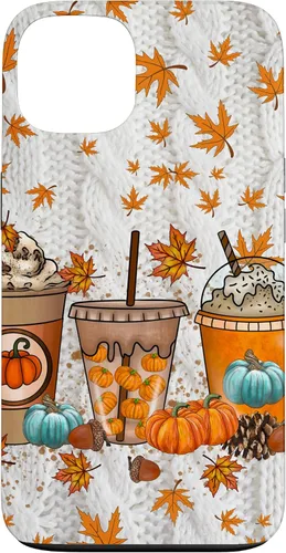 Vista 7 de iPhone 16 Thanksgiving Autumn Leaves Pumpkin Spice Knitted Print Phone Case