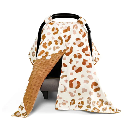 Vista 12 de Funda para asiento de coche infantil, toldo cálido de invierno de minky suave para bebés y niños pequeños, abertura con correa ajustable, funda Negro