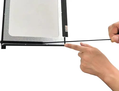 Vista 2 de Cinta elástica negra para laptop LCD LED panel de repuesto con asa, paquete de 20 unidades (la cinta de doble cara es fácil de quitar sin marcas)