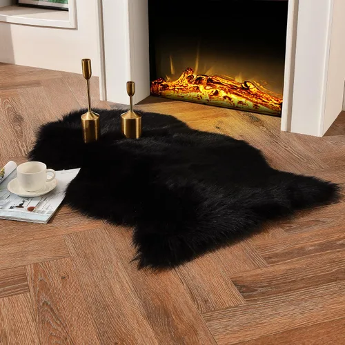 Vista 24 de duduta - Alfombra de pelo sintético de lana de oveja beige 2x3 pies, suave y esponjosa, funda para silla de pelo mullido, alfombra pequeña