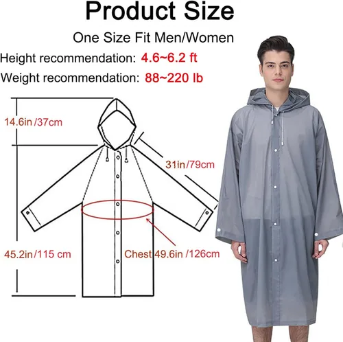 Vista 3 de Ponchos de lluvia impermeables para adultos, mujeres y hombres, paquete de 2 chaquetas de lluvia reutilizables con capucha para la familia, Disney