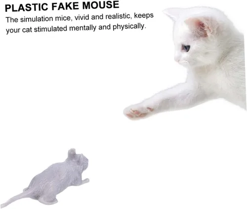 Vista 9 de 10pcs Halloween Plastic Fake Mice Prank Realistic Simulation Mouse Props for Haunted House Party Decorations Gray