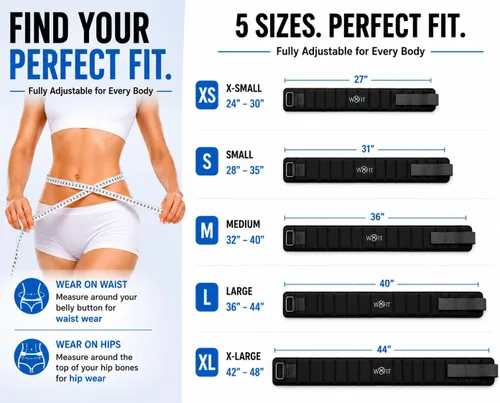 Vista 6 de W8FIT Cinturón Ajustable con Peso para Caminar y Hacer Ejercicio