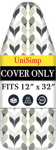 Vista 38 de UniSimp Funda y almohadilla para tabla de planchar de 15 x 54 pulgadas, algodón natural extra grueso, acolchado resistente a las manchas y a