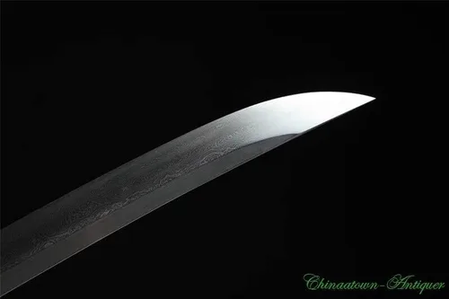 Vista 9 de GLW - Katana Samurai hecha a mano para cortar un caballo, espada japonesa Katana con patrón de acero Ninja Battle Ready#4072