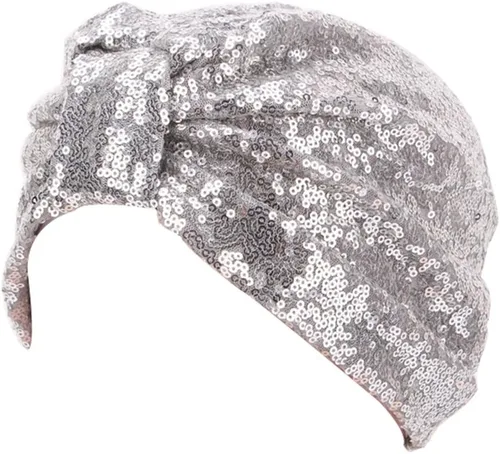 Vista 7 de Turbante Decou S232. Turbante plisado con lentejuelas brillantes para el cabello