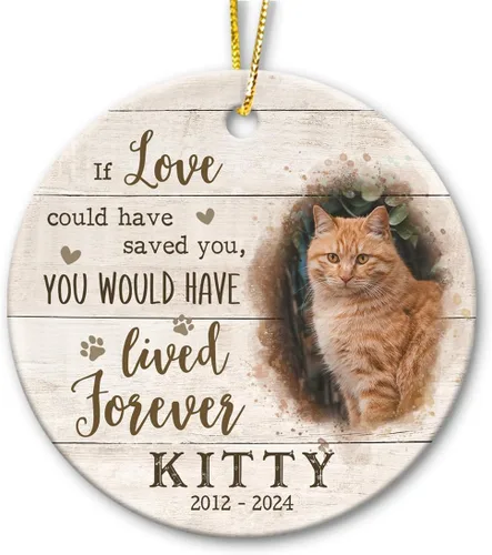 Vista 10 de Regalos conmemorativos personalizados para mascotas por pérdida de perro o gato, adornos de duelo de mascotas, decoración de Navidad, adorno