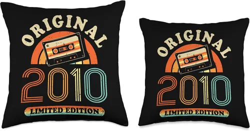 Vista 3 de Retro Limited Edition 2010 Cassette Tape 16th Birthday Throw Pillow