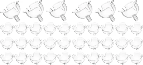 Vista 9 de Beavorty 60 piezas de soporte de chocolate transparente para taza de caramelo, base de ramo de chocolate, bandeja de chocolate redonda de plástico