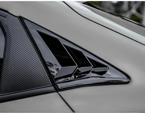 Vista 5 de Persianas laterales de ABS para ventana trasera de aire, para Honda Civic Hatchback Tipo R 2016 2017 2018 2019 2020 2021 (negro brillante)