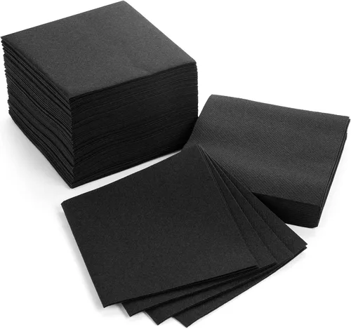 Vista 11 de AH AMERICAN HOMESTEAD Servilletas de cóctel de papel, servilletas desechables similares al lino, 4.75 x 4.75 pulgadas, servilletas cuadradas a Azul